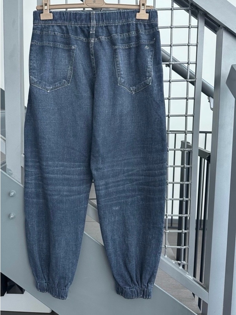 rag & bone Miramar Terry Blue Relaxed Elastic-Waist joggers - Picture 5 of 7